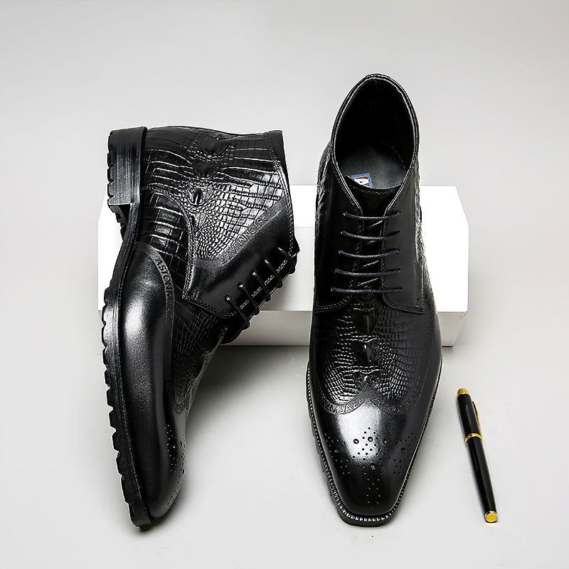 Men's Breathable Cowhide Martin Boots Low Heel