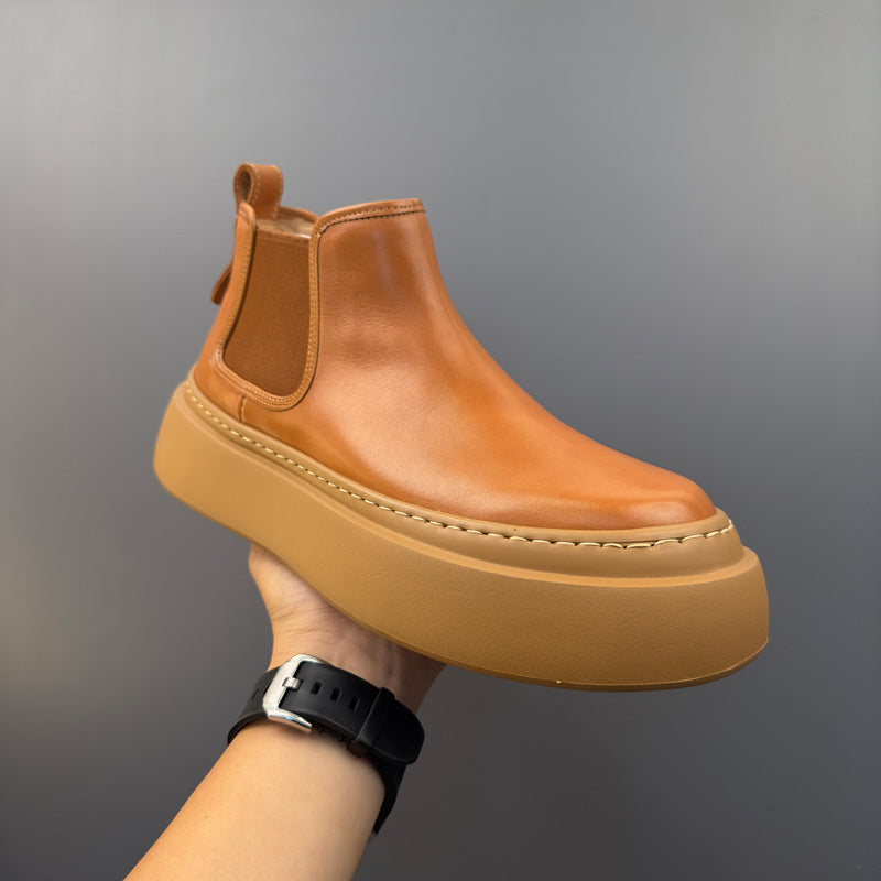 Men's British Style Leather Martin Boots - Casual Horsehide