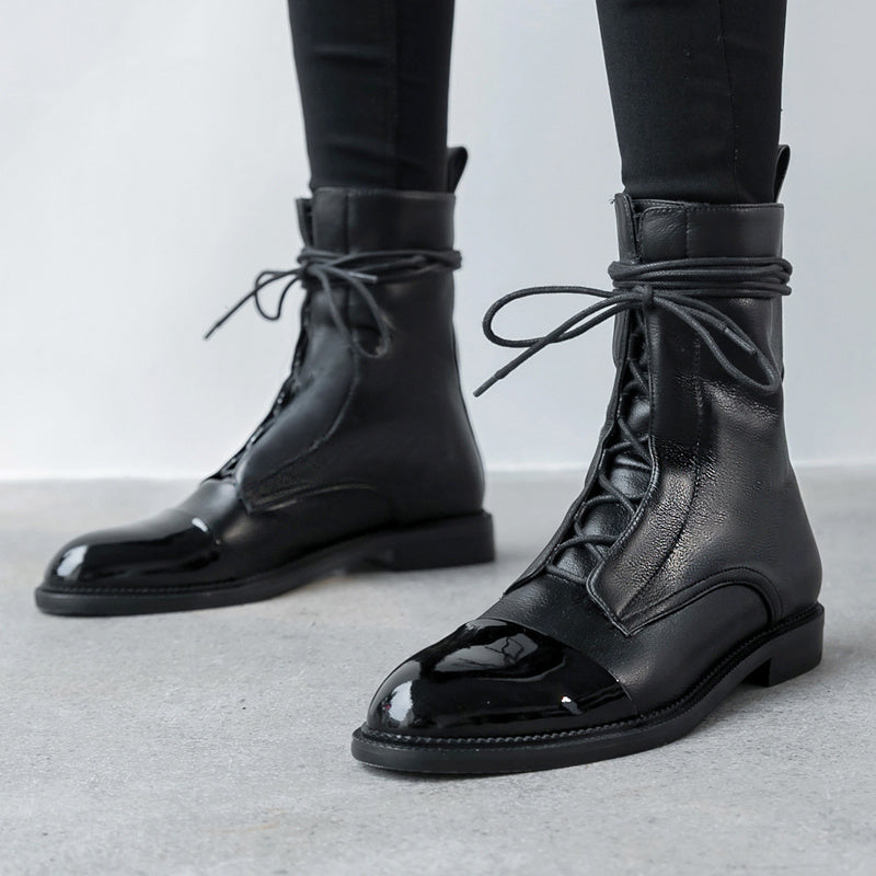 British Style Ladies Martin Boots with Soft PU Leather