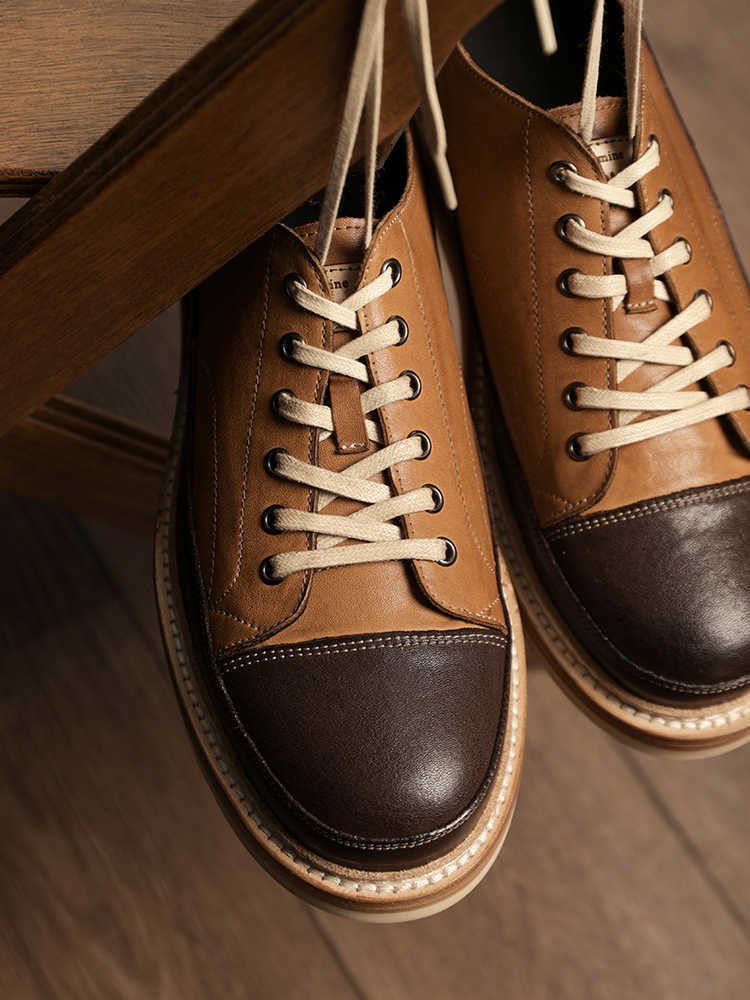 Vintage Handmade Leather Platform Board Shoes
