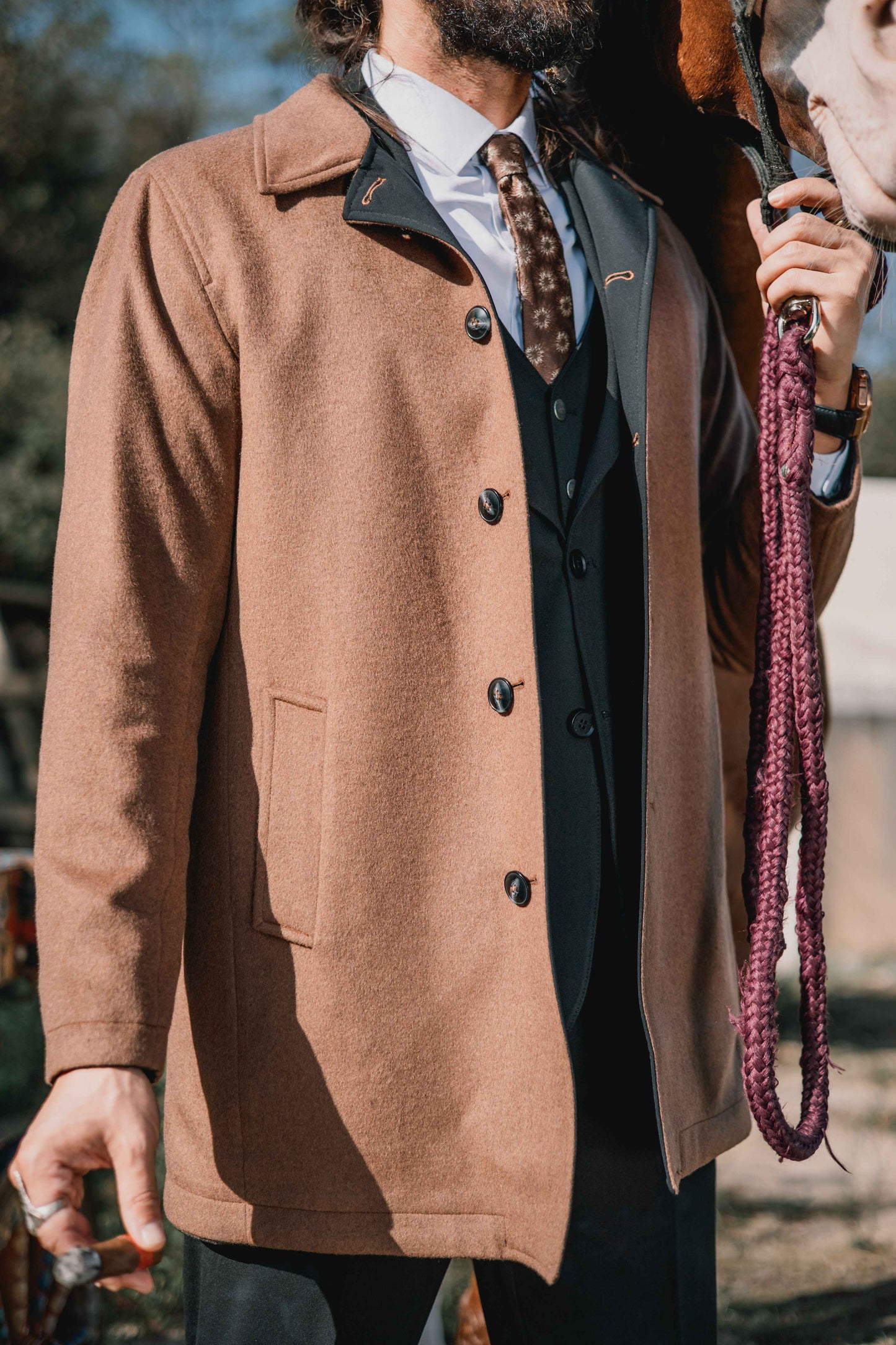 Heritage Brown Wool Blend Coat