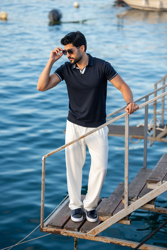 Navy Blue Men’s Special Design Polo