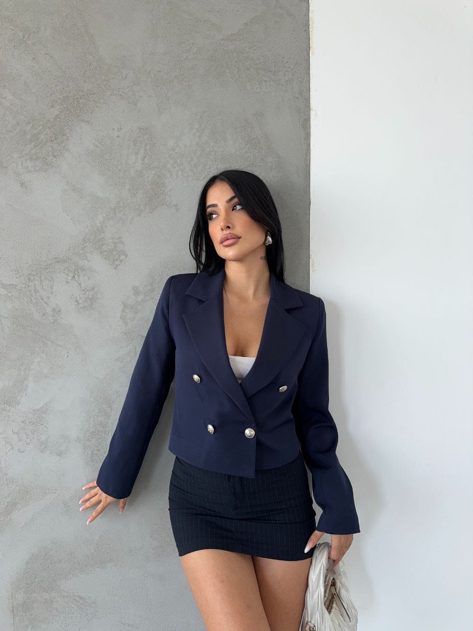 SuitLegacy Cropped Double-Breasted Blazer