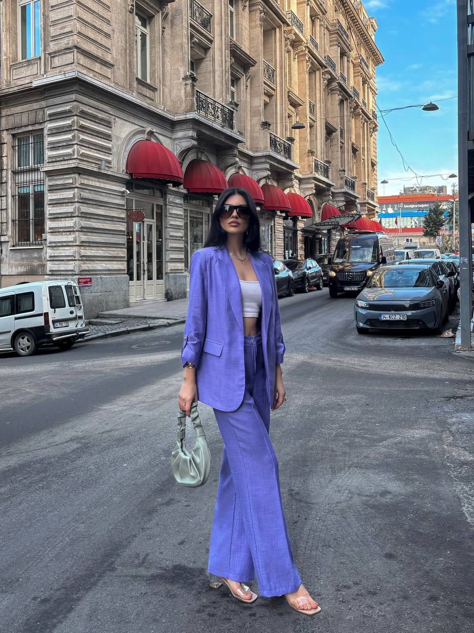 SuitLegacy Women's Lavender Textured Pant Suit