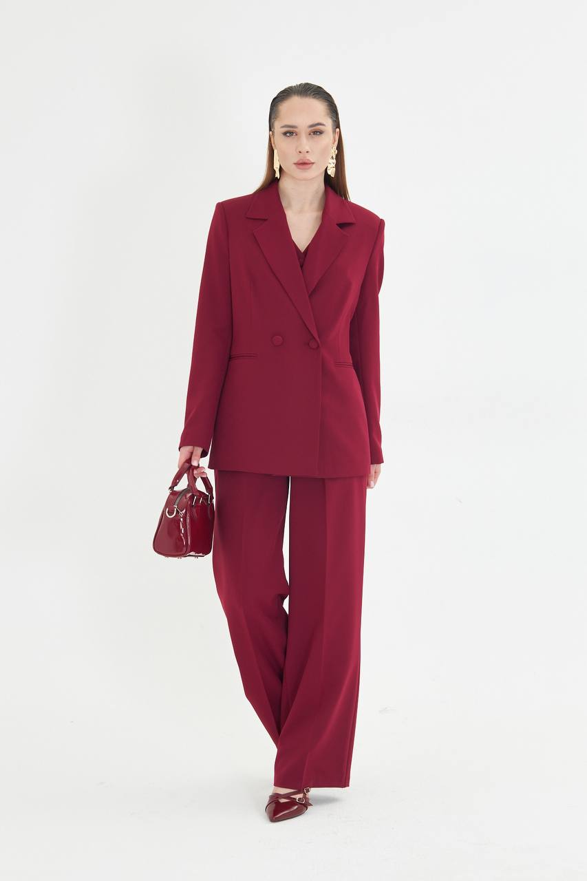 Women’s Pantsuit – Blazer & Wide-Leg Trousers