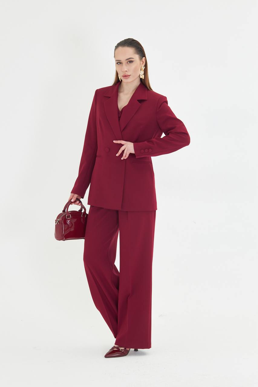 Women’s Pantsuit – Blazer & Wide-Leg Trousers