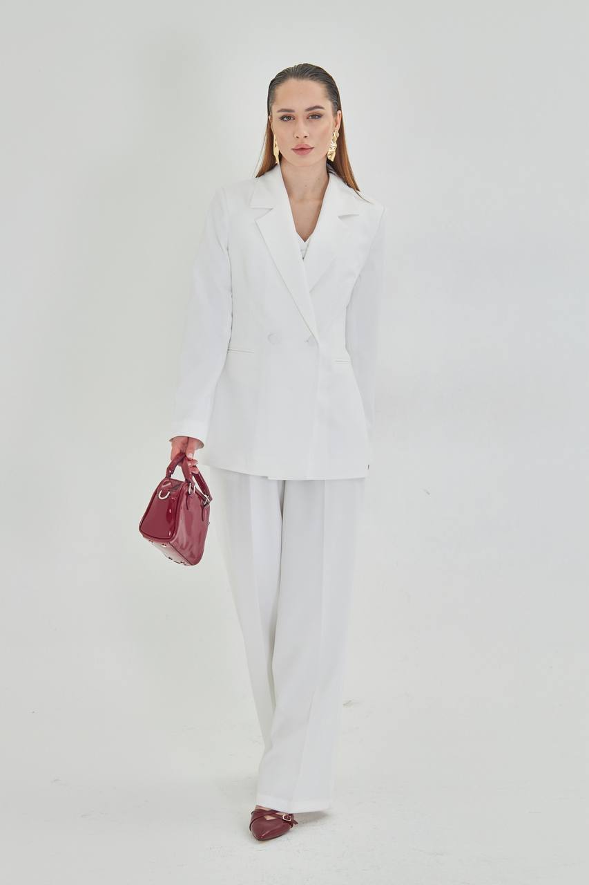Women’s Pantsuit – Blazer & Wide-Leg Trousers