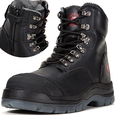 Men's Steel Toe Cowhide Breathable Work Shoes Summer