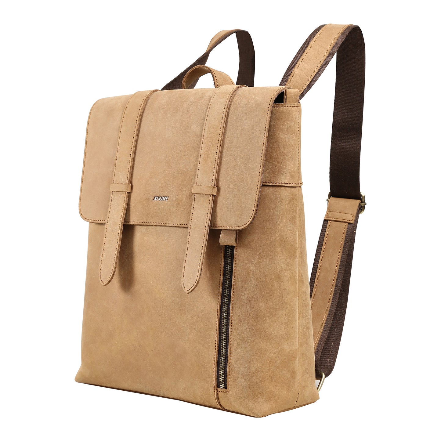 Men’s Vintage Large Crazy Horse Leather Backpack