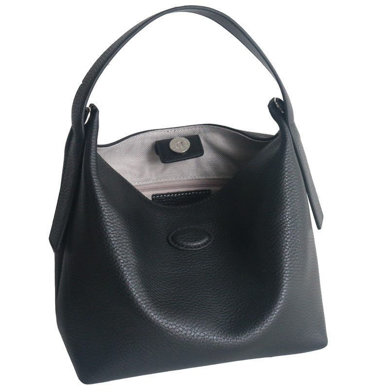 Ladies Soft Leather Vegetable Basket Bag Medium