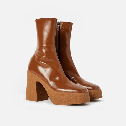Women’s Square Toe Platform High Heel Boots