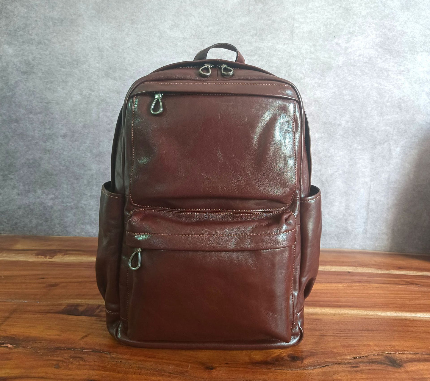 Men’s Leather Business Backpack, Large, Vintage Style