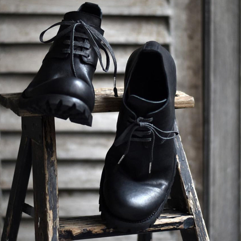 Men's Handmade Genuine Leather Retro Work Boots