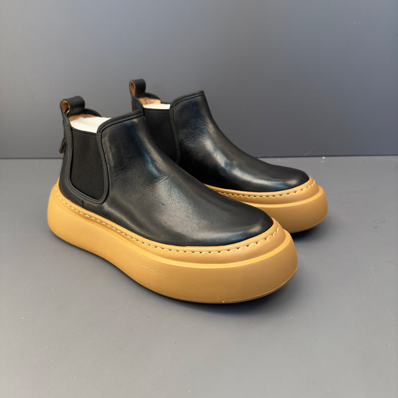 Men's British Style Leather Martin Boots - Casual Horsehide
