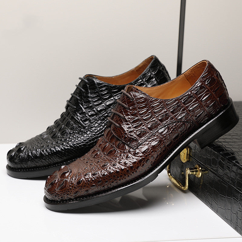 Handmade Crocodile Leather Men's Formal Business Shoes