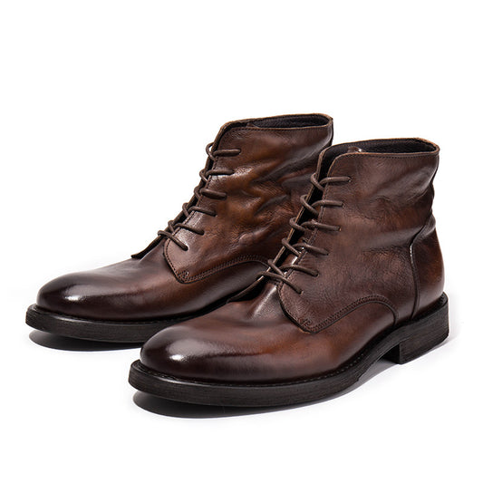 Trendy Workwear Boots | Genuine Cowhide, Black & Brown
