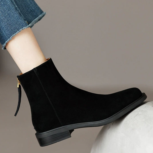 Women's British Style Martin Boots Thick Sole Leather