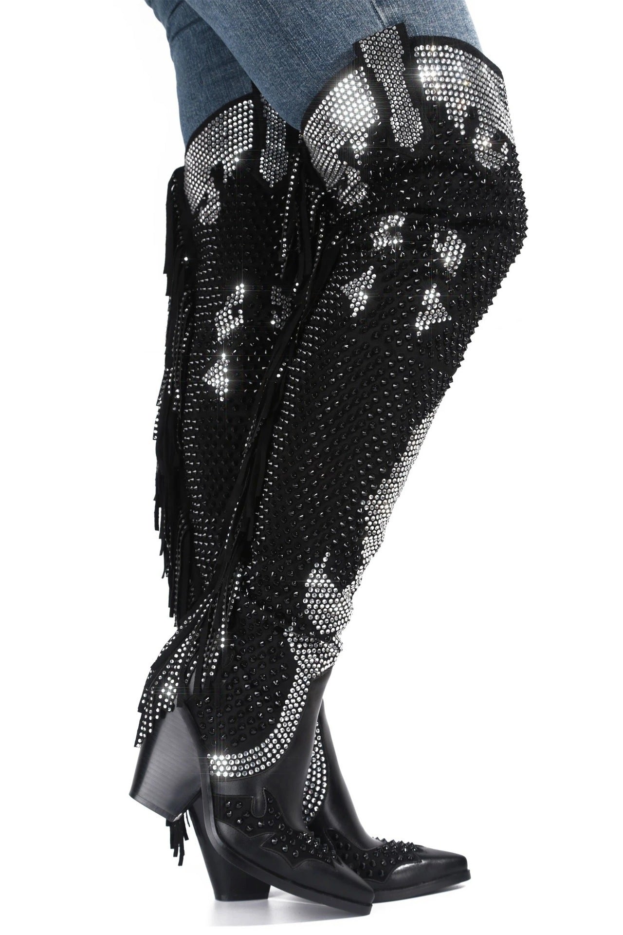 Over-the-knee Fringed Wedge Heel Sexy Fashion Boots