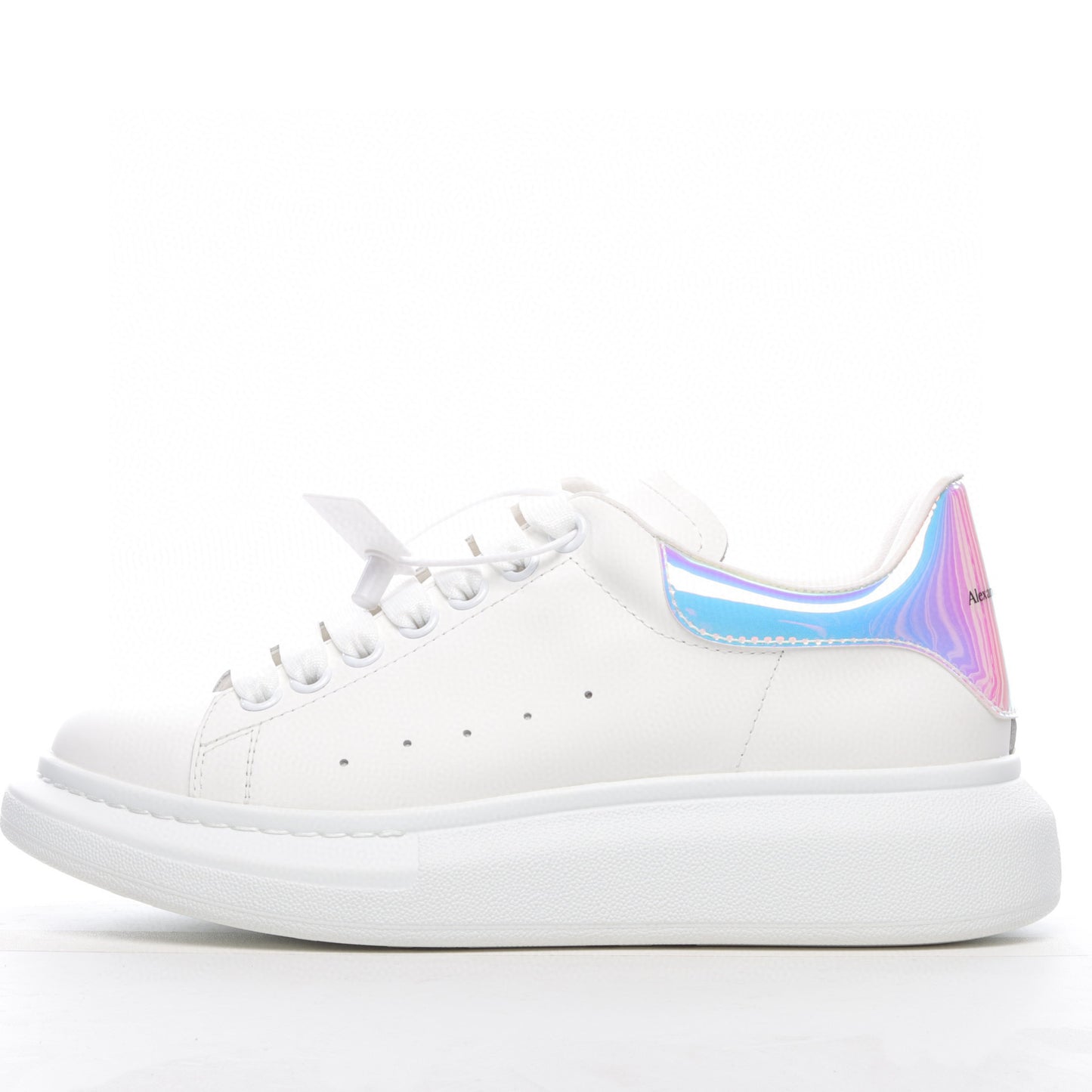 Multicolor Gradient Leather Sneakers Thick Sole