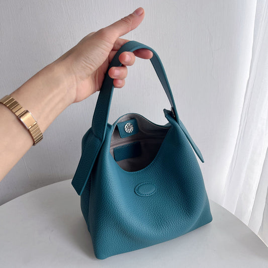Ladies Soft Leather Vegetable Basket Bag Medium