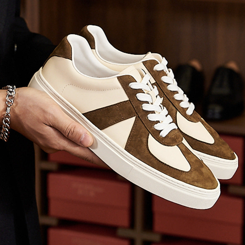 Retro Colorblock Casual Flat Skateboard Shoes Men
