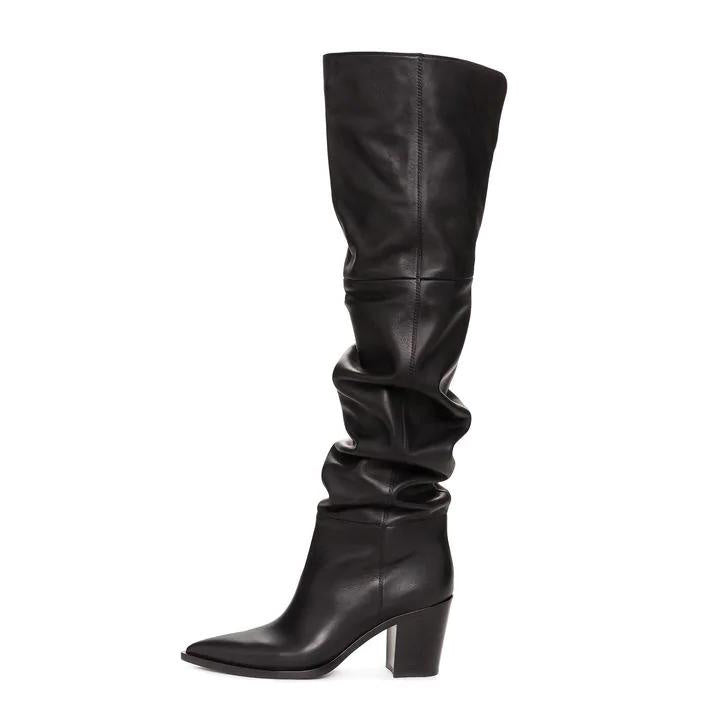 Women’s Pointed Toe Thick Heel Over-The-Knee Boots