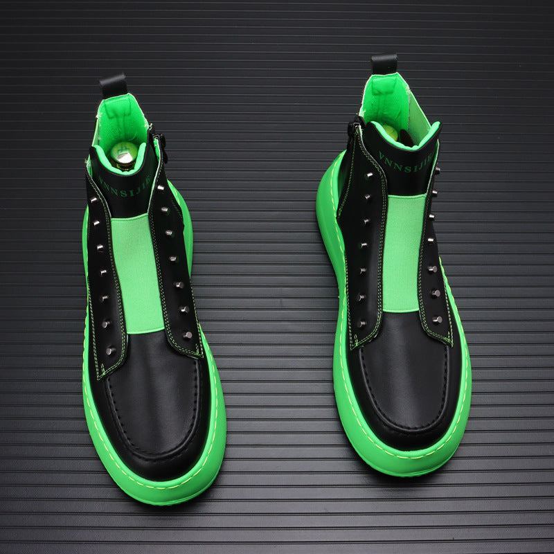 Men’s Korean High Top Casual Shoes Thick Sole Fall