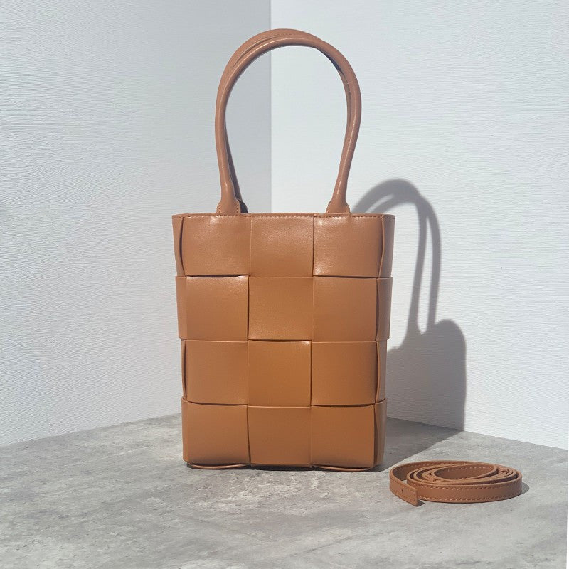 Women's Braided Cowhide Leather Hand Messenger Bag