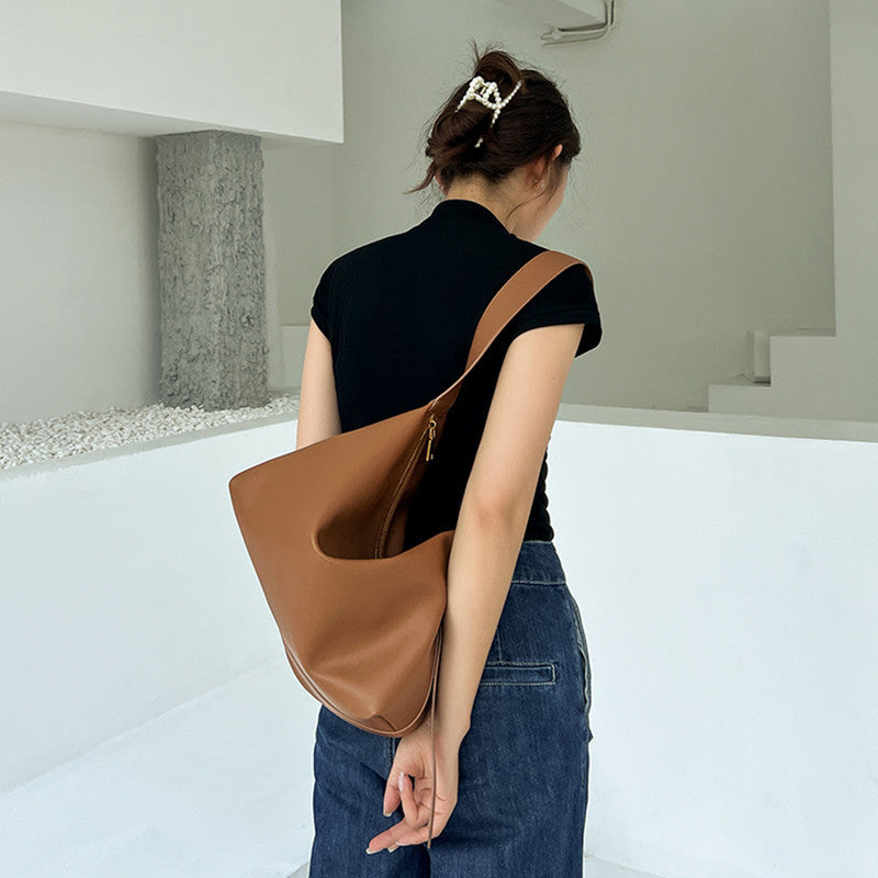 Women's Large Capacity Leather Single Shoulder Tote