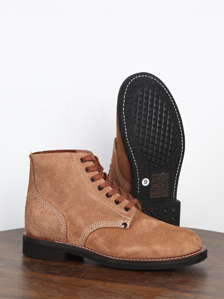 European & American Mid-top Retro Ankle Boots Khaki