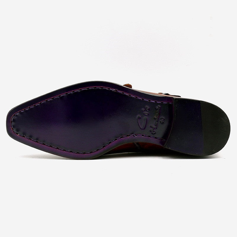Men's Handmade Leather Breathable Casual Square Toe Shoes
