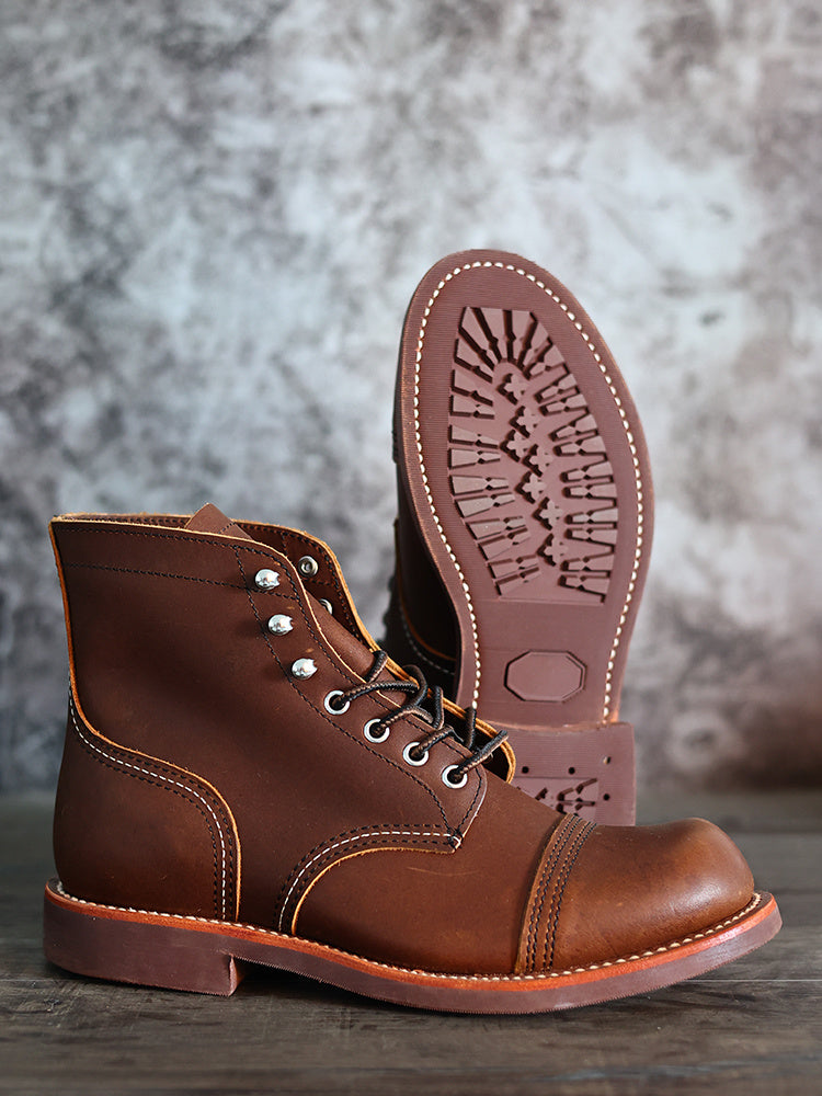 Vintage High-top Work Boots | Durable Brown Cowhide