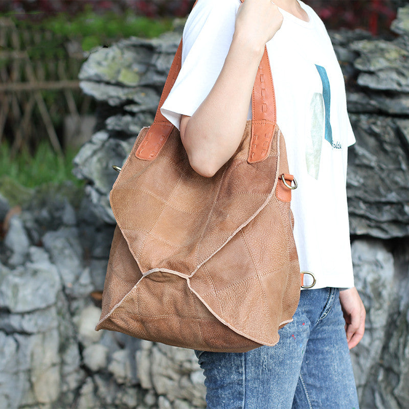 Women’s Retro Pure Cowhide Brown Crossbody Bag