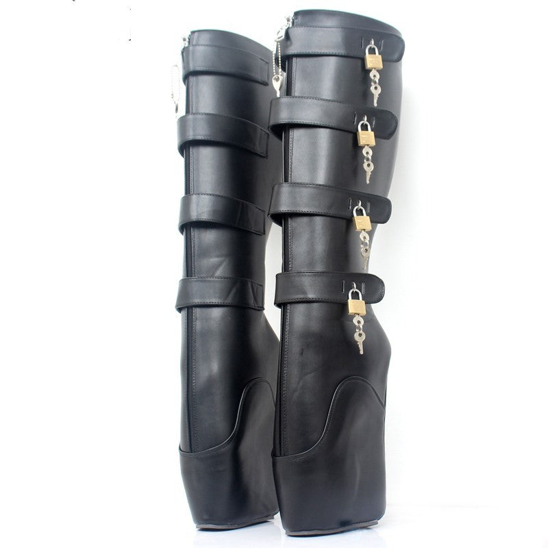 Men's Oversized High Barrel Rubber Boots - White/Black
