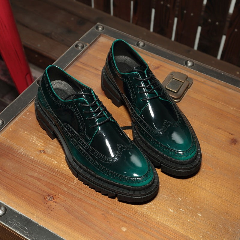 Men’s Genuine Leather Platform Height-Increasing Shoes