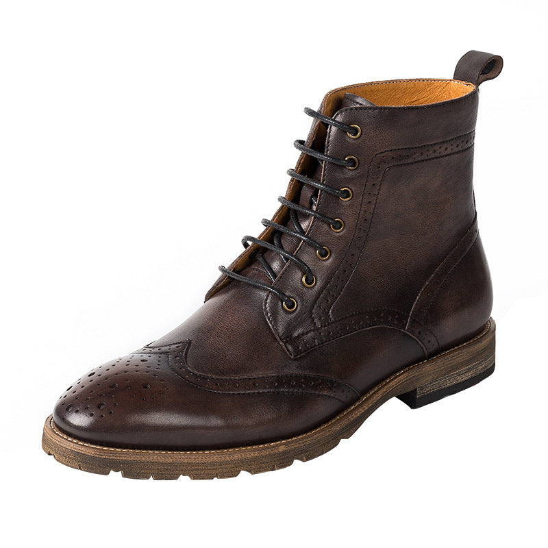 Men's British Brock Martin Boots Leather Rubber Sole
