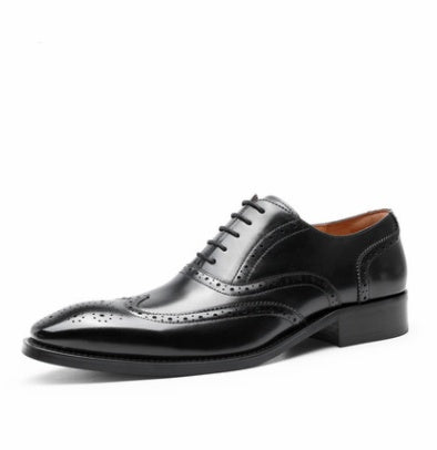 Men's Cowhide Leather Business Formal British Korean
