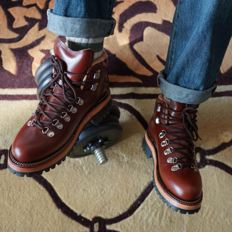 Men's Brown Daily Leisure Cowhide Hiking Boots