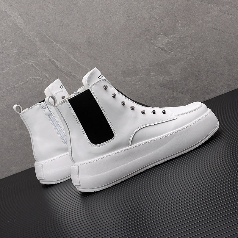 Men’s Korean High Top Casual Shoes Thick Sole Fall
