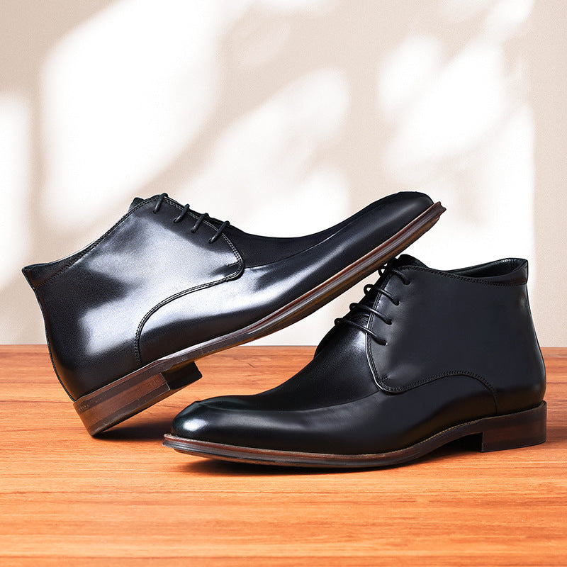 Men’s Genuine Leather High Top Business Shoes