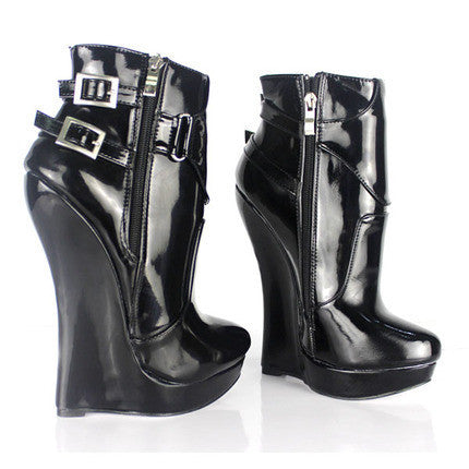 18cm Waterproof Platform Large Size Black Heels