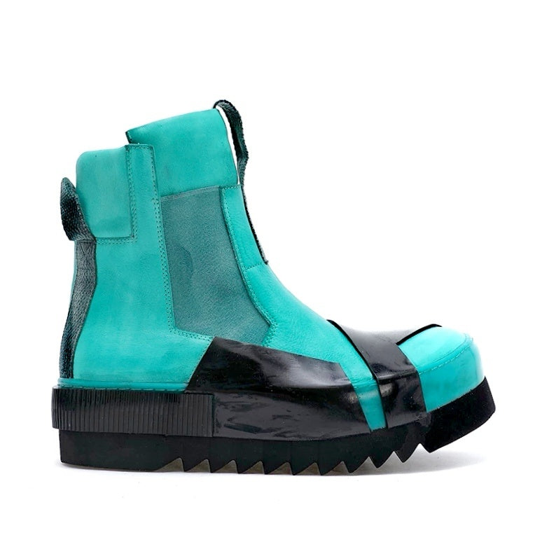 Handmade Leather Retro Thick Sole Casual Shoes, Multi-color