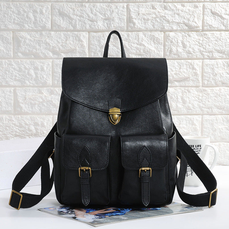 Men's Vintage Leather Waist Bag - Coffee & Black