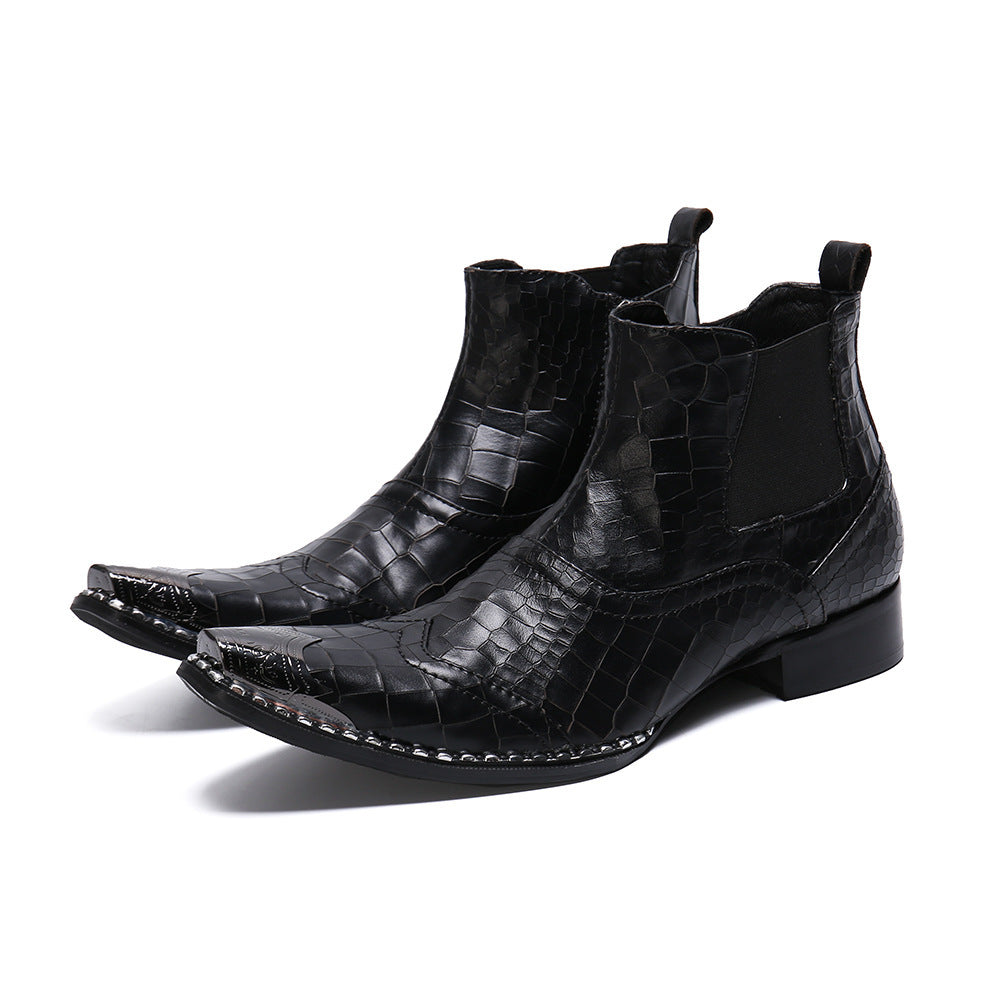 Men's British Leather Chelsea Boots - Pointed Toe