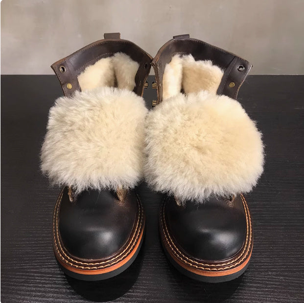 Retro Distressed High-Top Leather Martin Boots