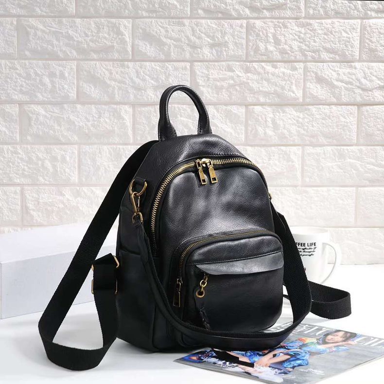 Retro Soft Two-Layer Cowhide Leather Backpack