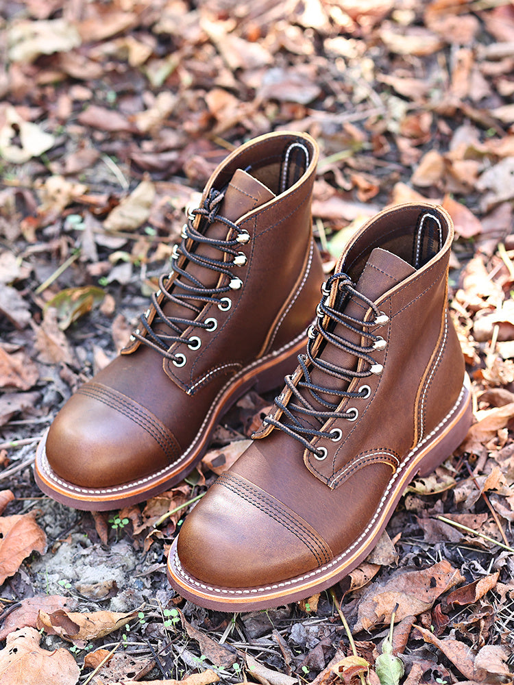 Vintage High-top Work Boots | Durable Brown Cowhide