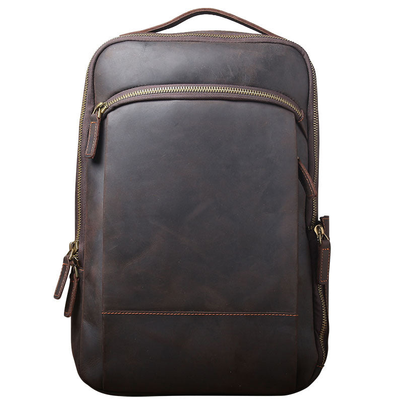 Men’s Vintage Leather Backpack, Waterproof, 20L
