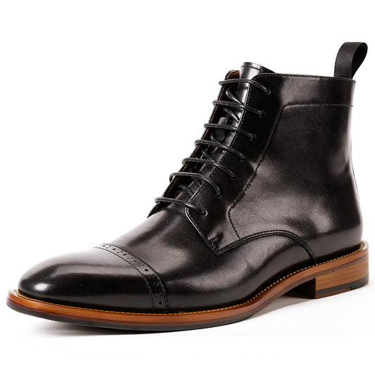 Men’s High-Top Cowhide Leather British Martin Boots