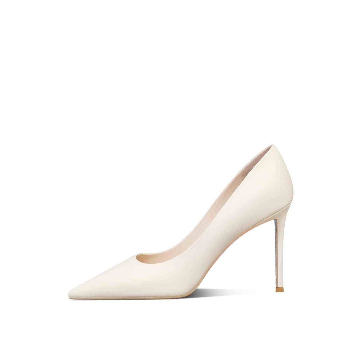 Pointed Leather Stiletto Pumps - Multiple Heel Heights